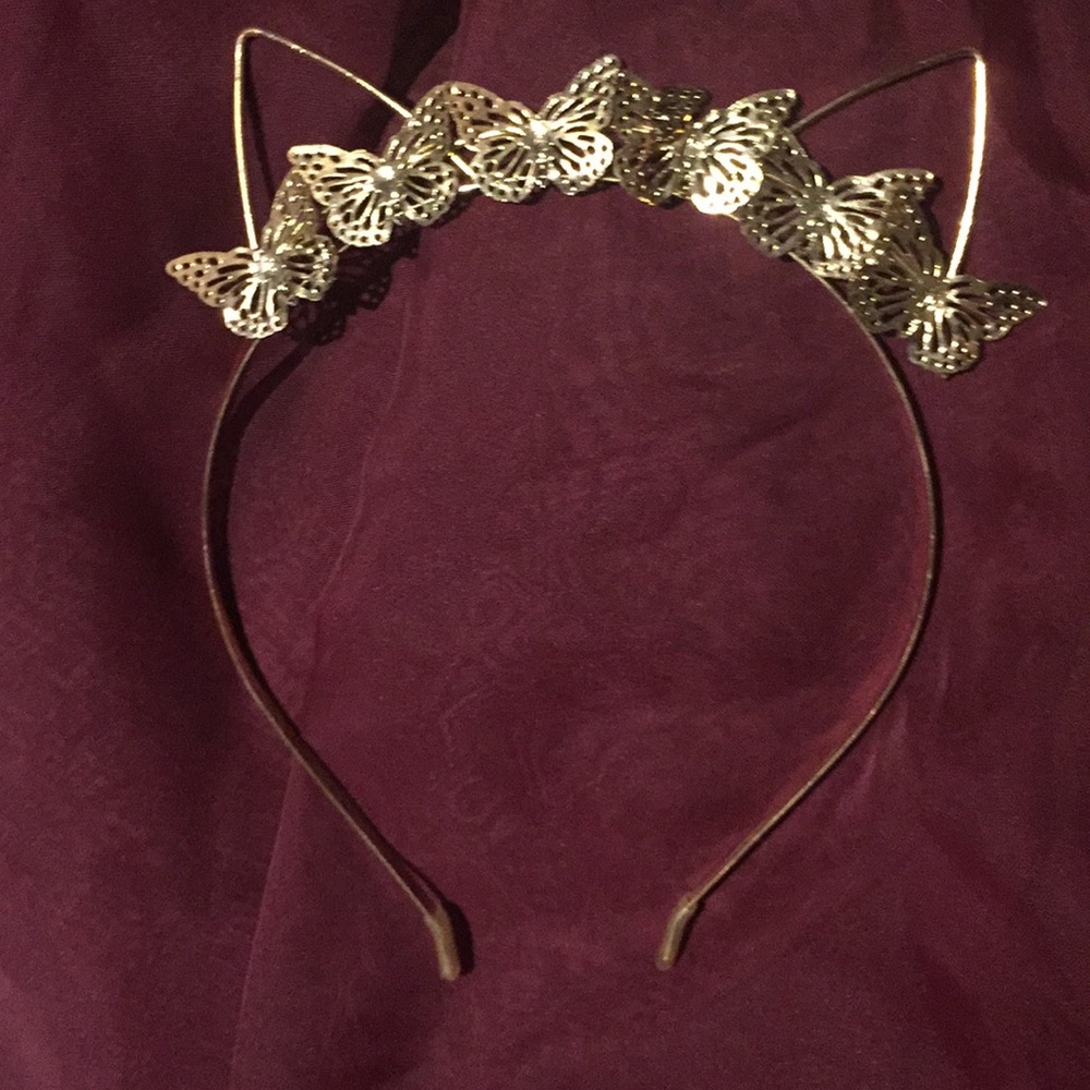 Gold butterfly headband